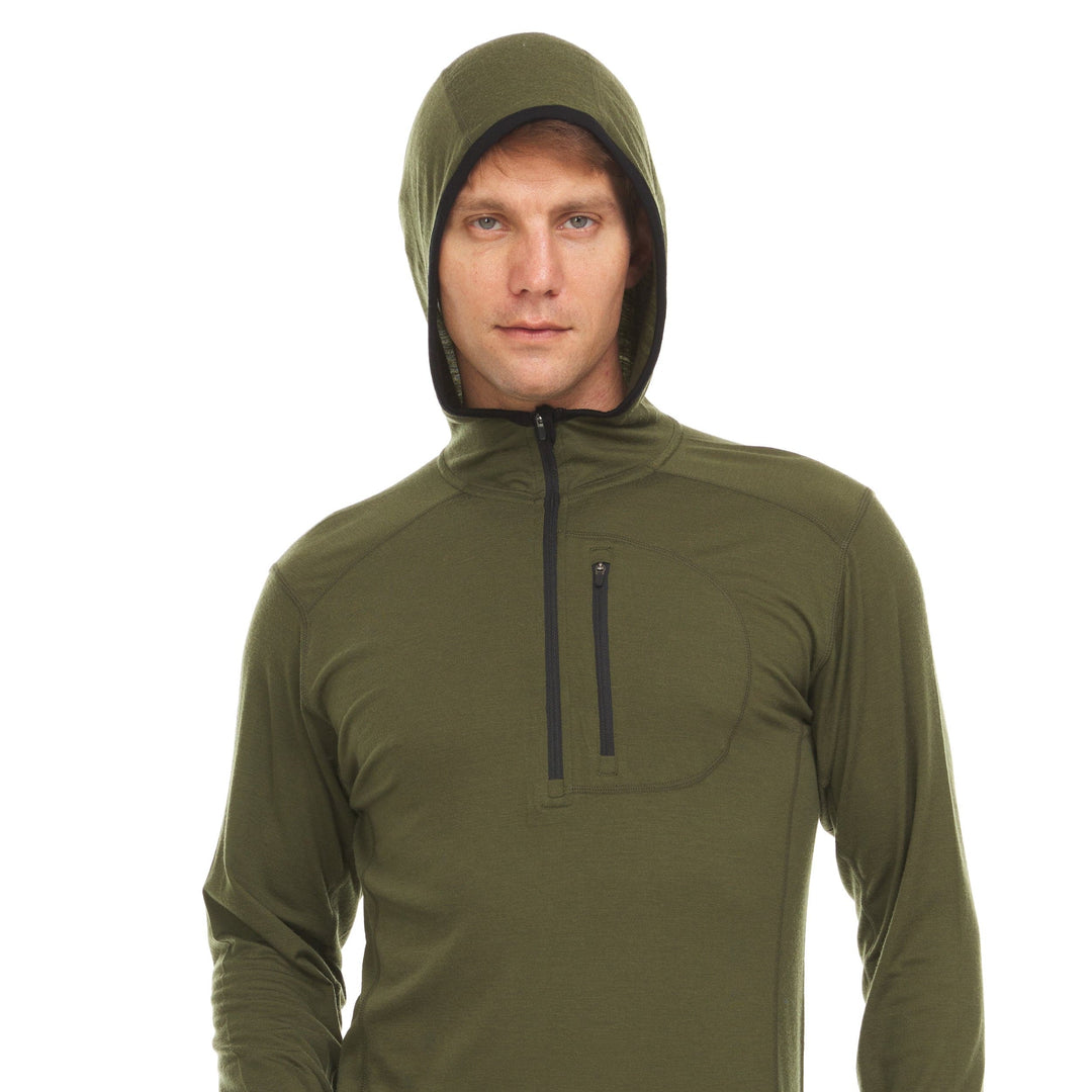 Micro Weight - Men's Wool 1/4 Zip Sun Hoodie