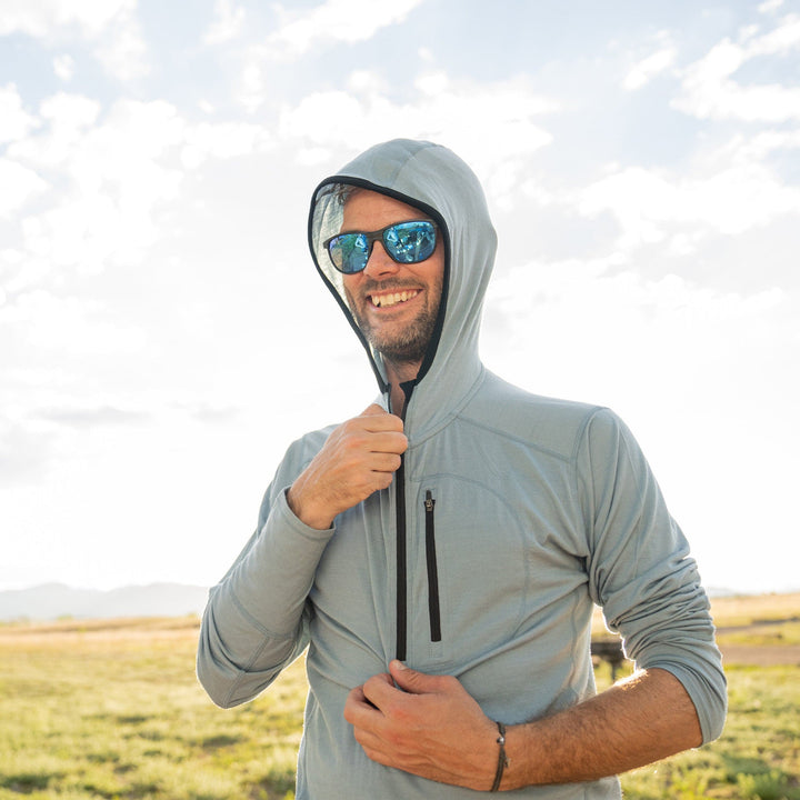 Micro Weight - Men's Wool 1/4 Zip Sun Hoodie