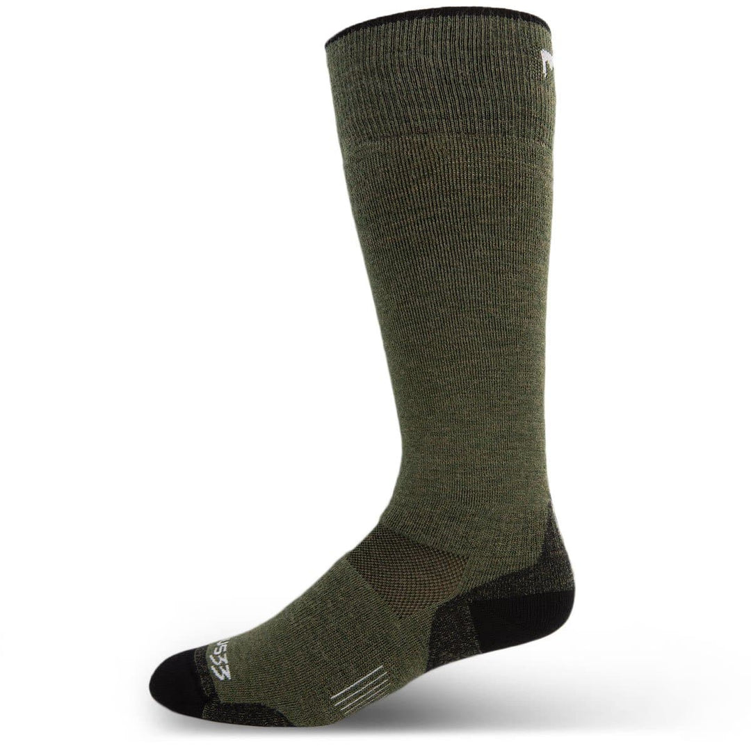 Minus33 Merino Wool Mountain  Heritage Lightweight Full Length Socks Olive Drab